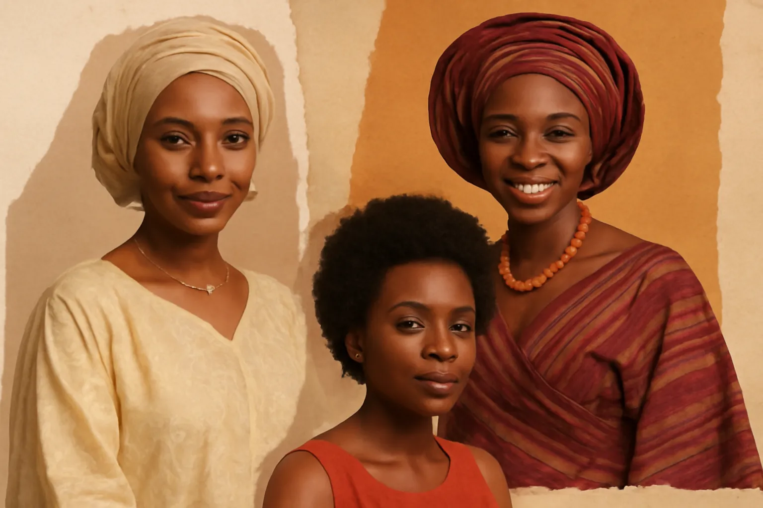 Diversite de la beaute africaine a travers differentes traditions vestimentaires et coiffures