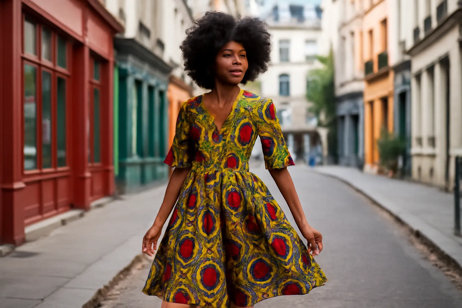 Tendances mode et beaute afro en France avec des femmes portant des tenues wax et des coiffures naturelles