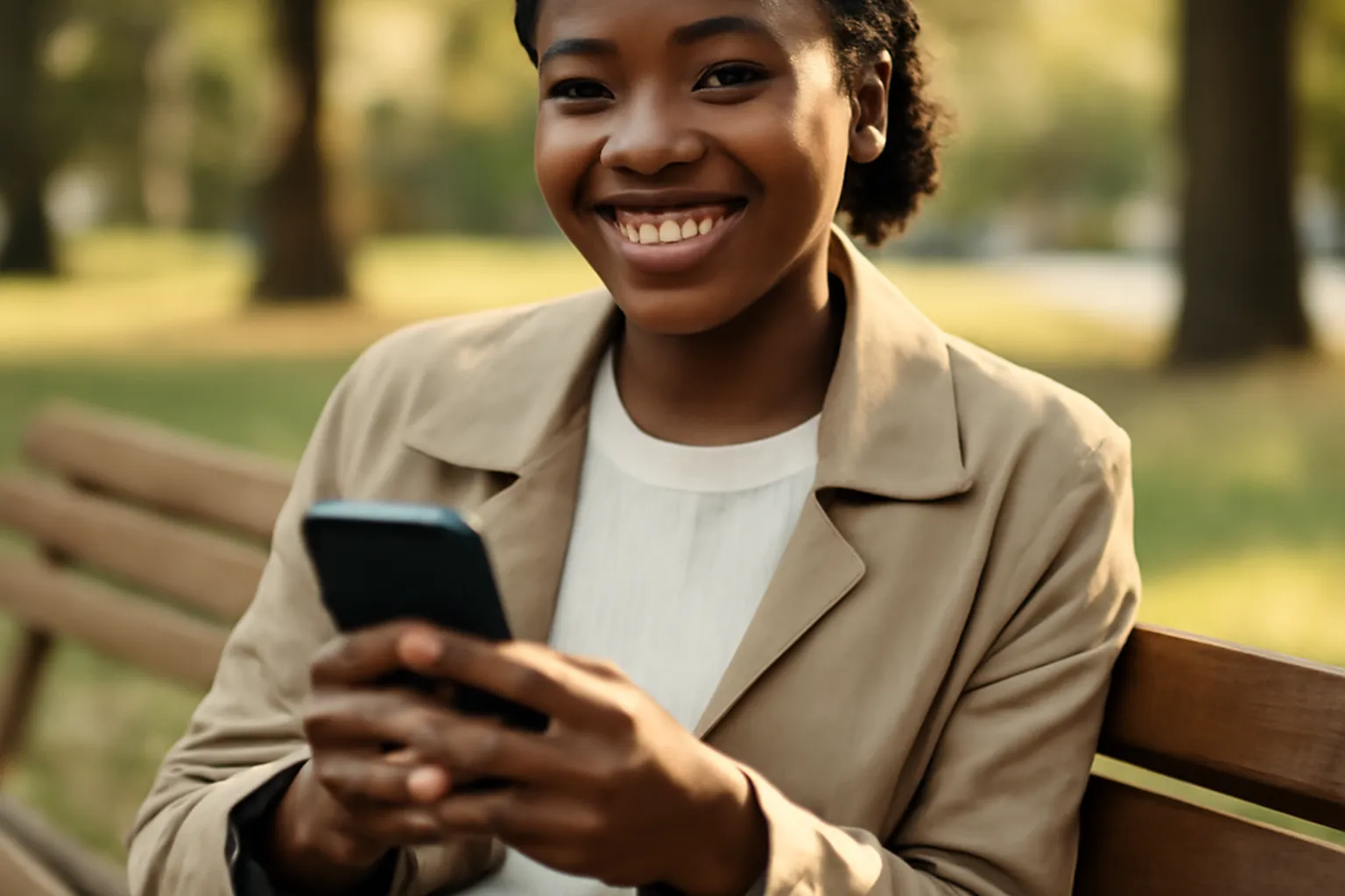 Femme africaine souriante consultant un site de rencontre sérieux depuis son ordinateur portable