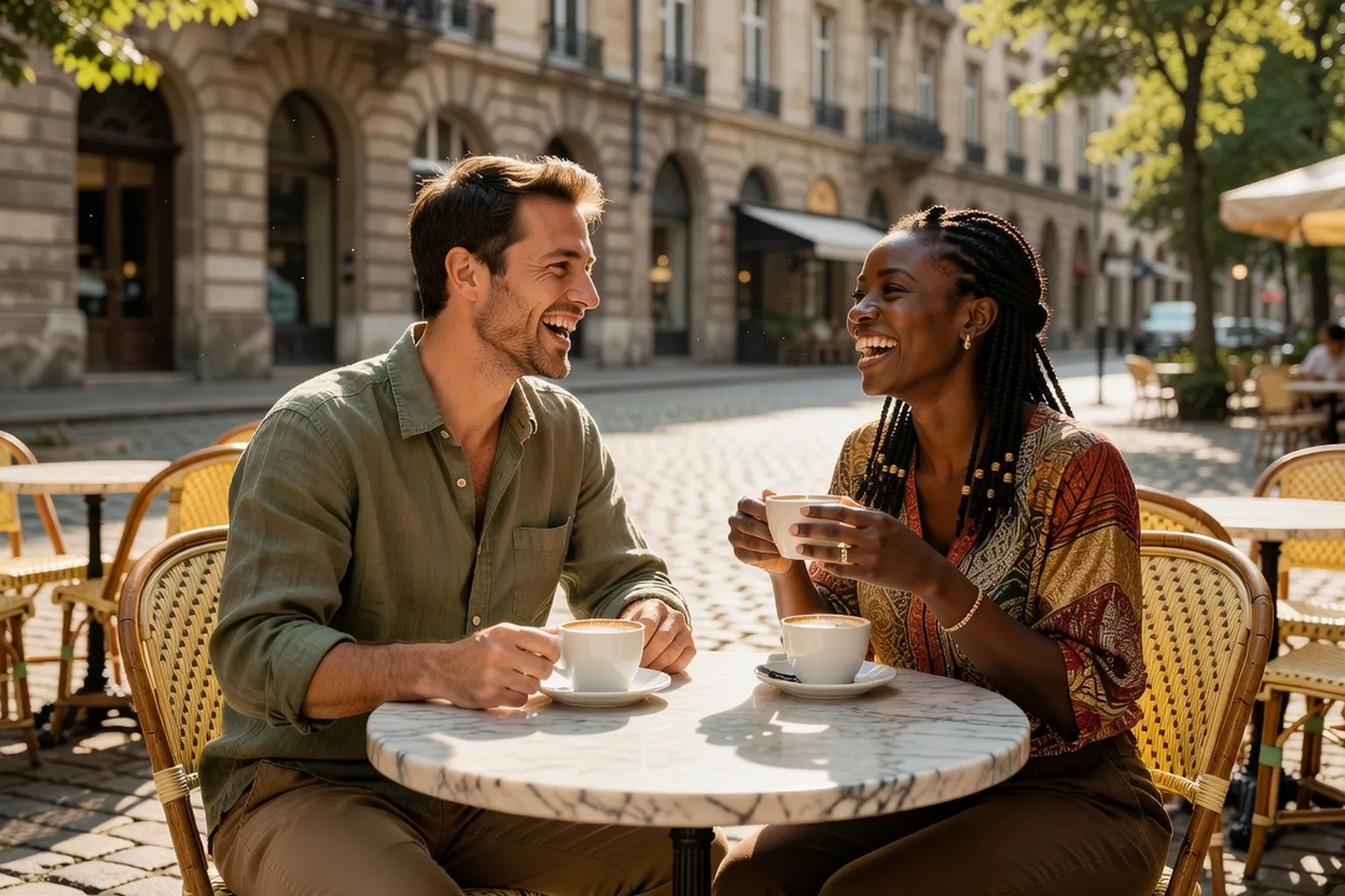 Homme vérifiant la cohérence d'un profil de rencontre africaine avant un premier échange sérieux