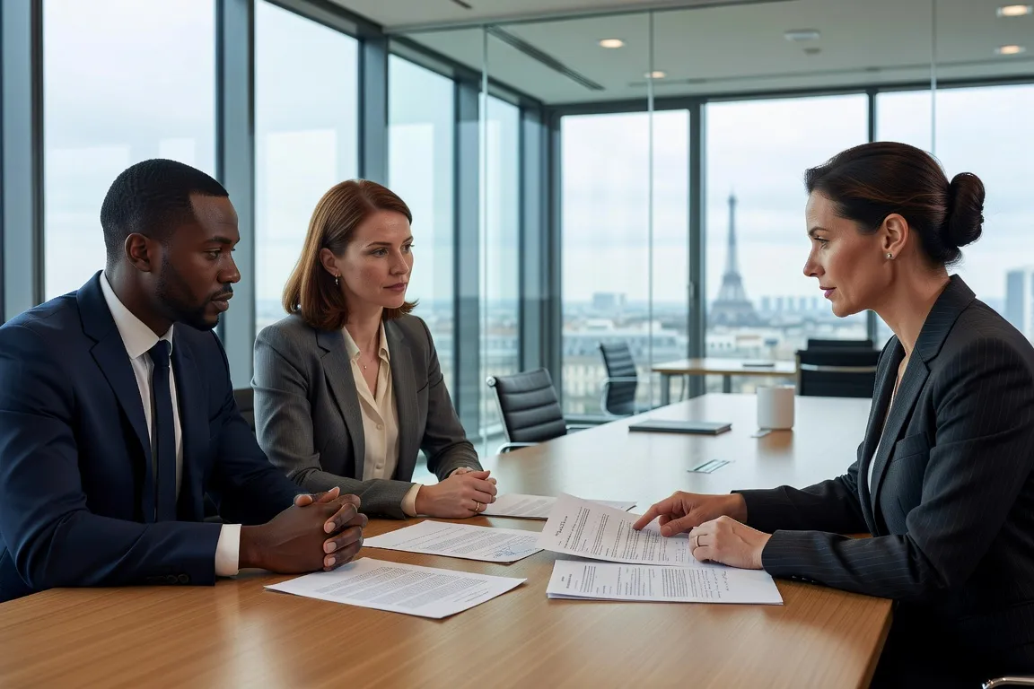 Maître Coulibaly, illustration éditoriale d'un cabinet d'avocats spécialisé famille internationale