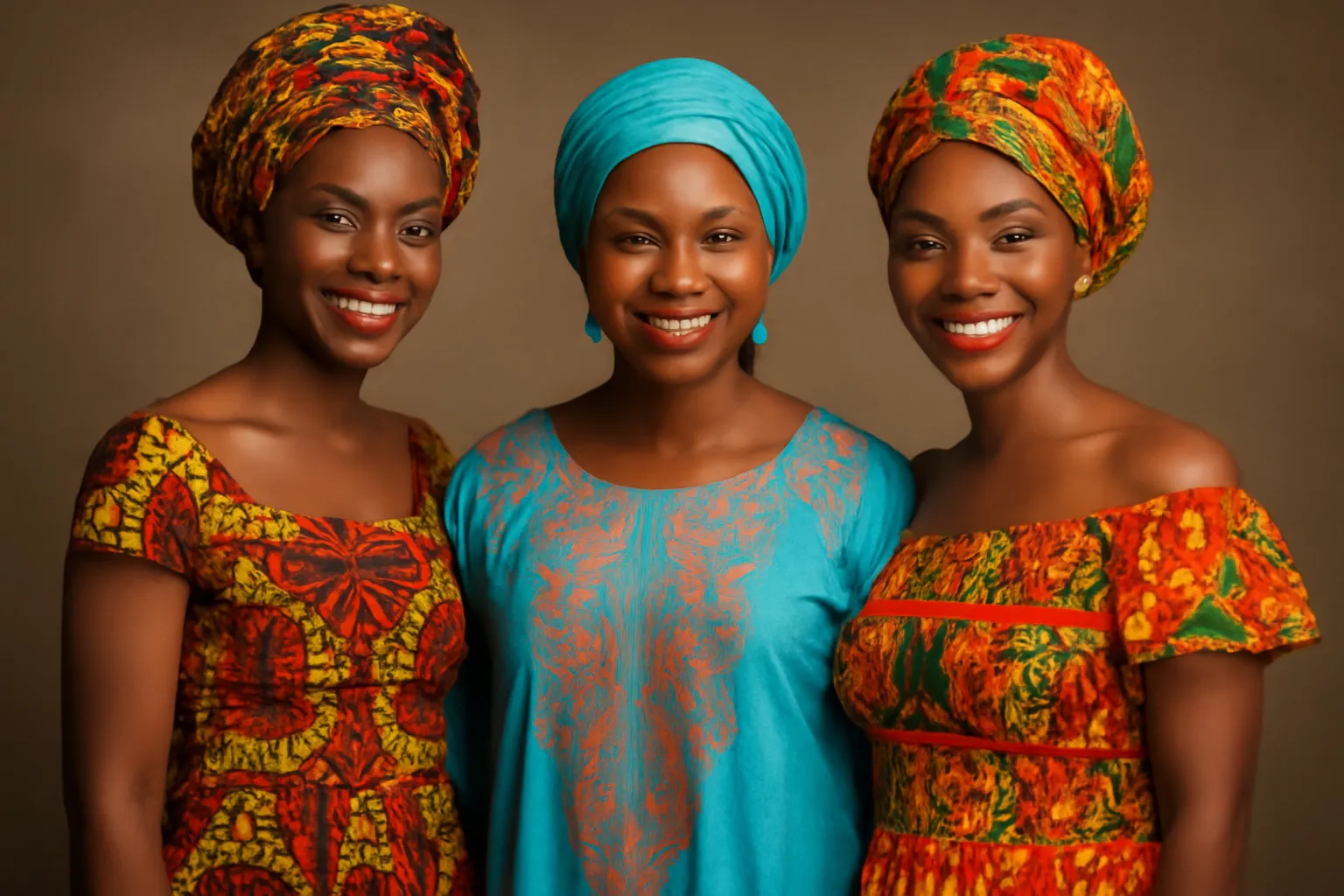 Diversite des femmes d'Afrique de l'Ouest en tenues traditionnelles et modernes